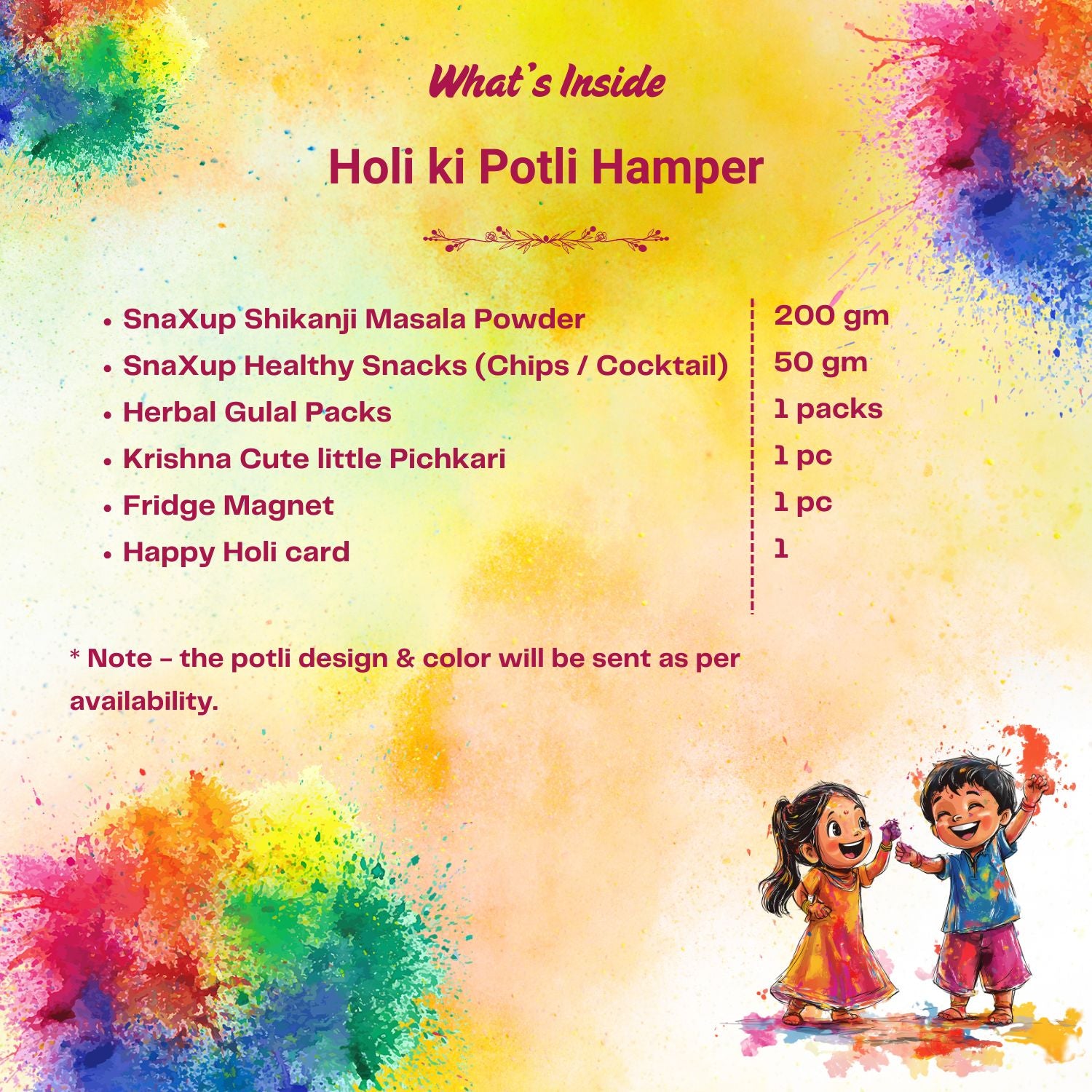 Holi Hamper Color ki Potli