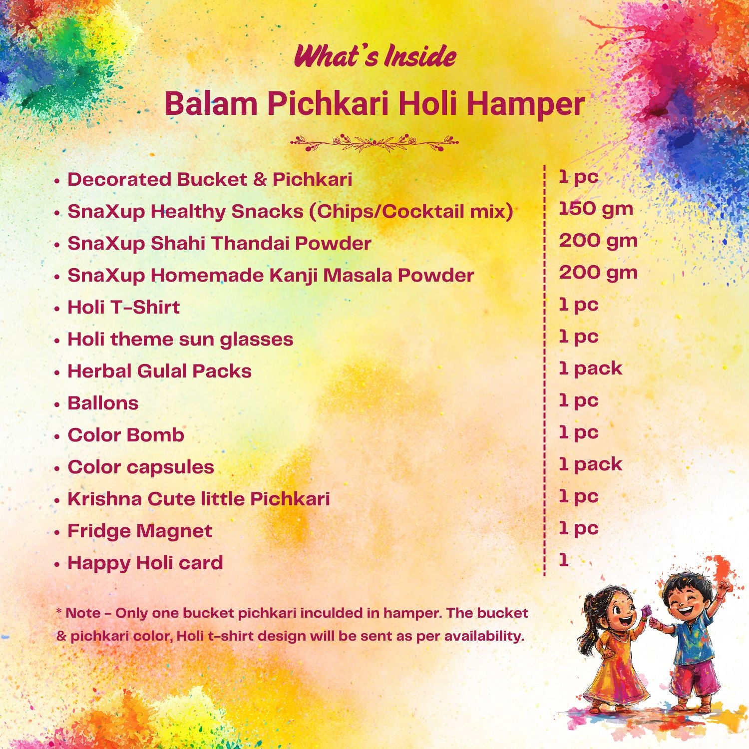 Balam Pichkari Holi Color Hamper