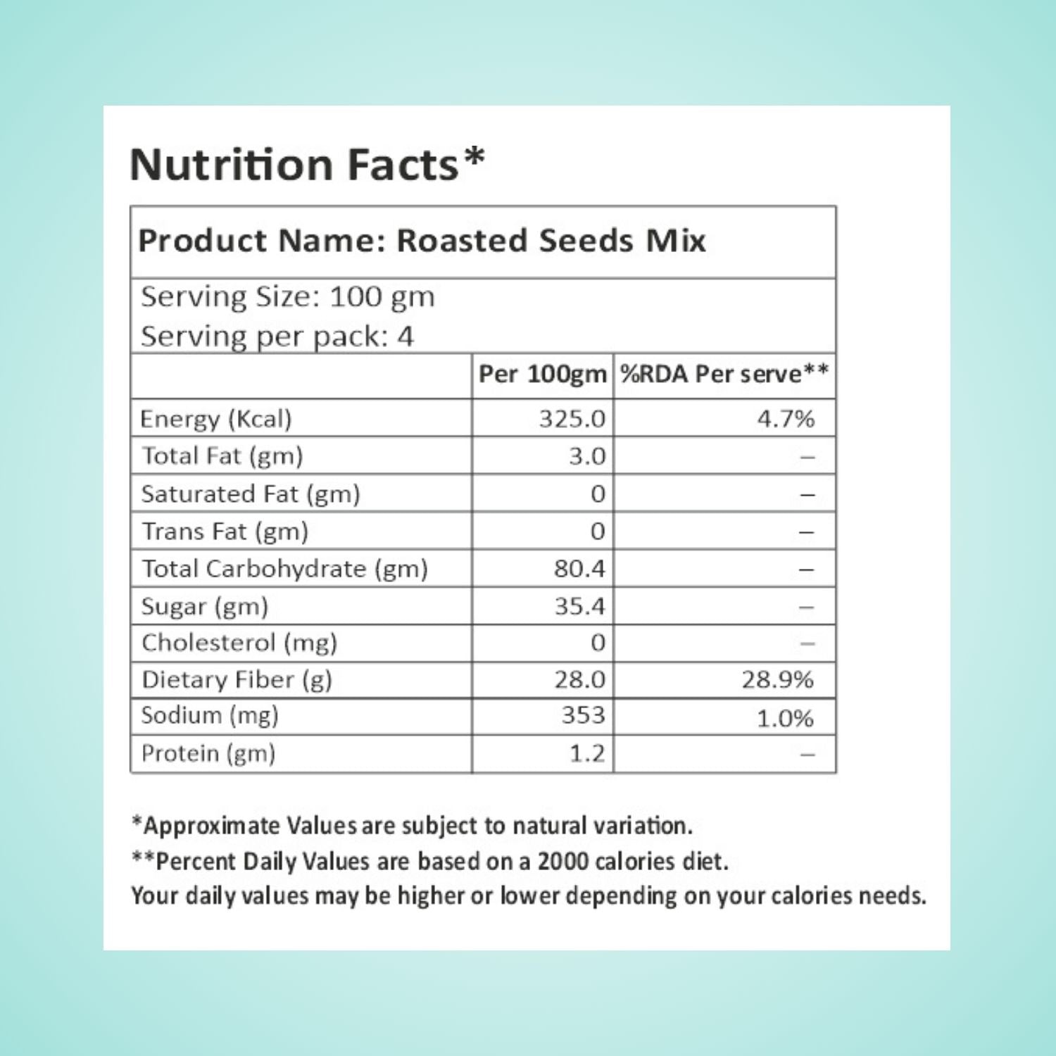 Roasted Seeds Mix 350 g