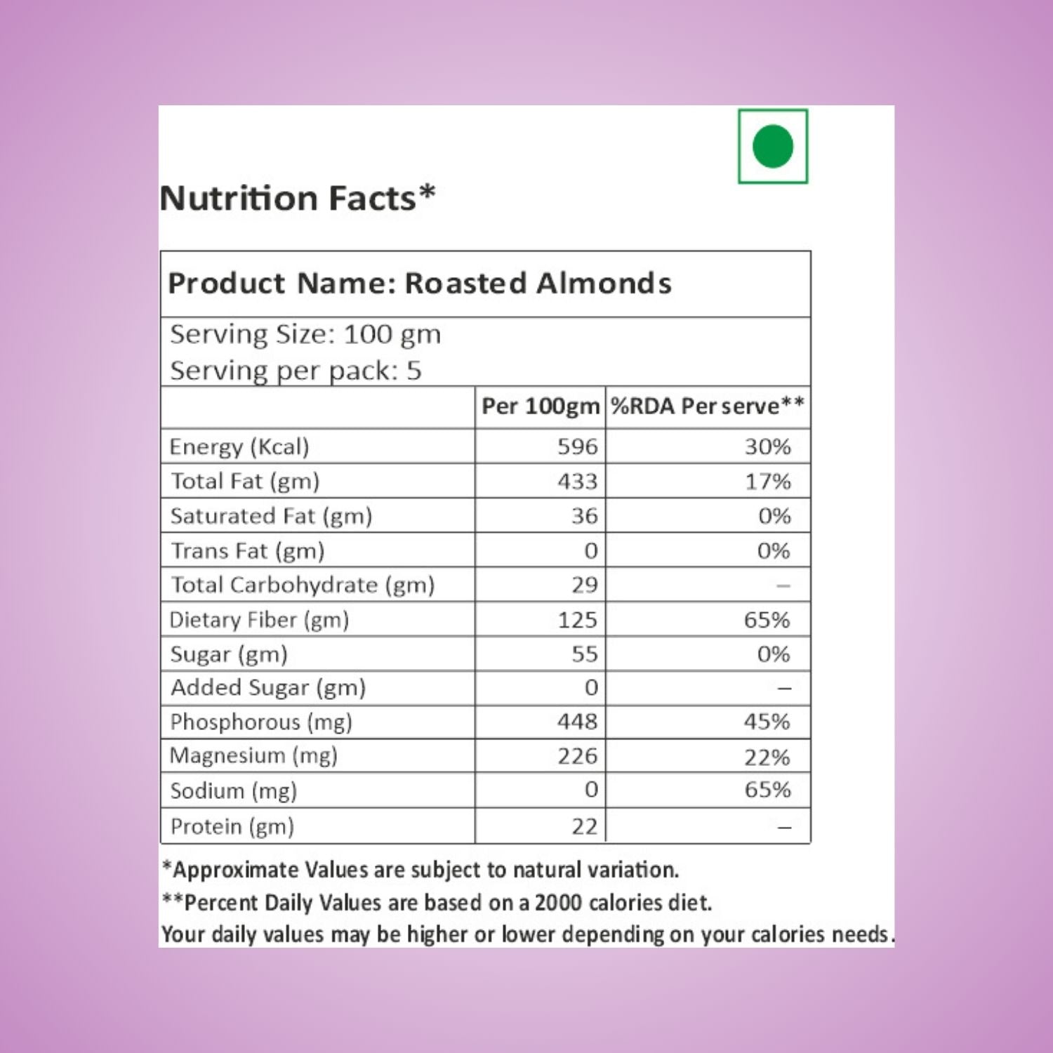 Roasted Californian Almonds 500 g