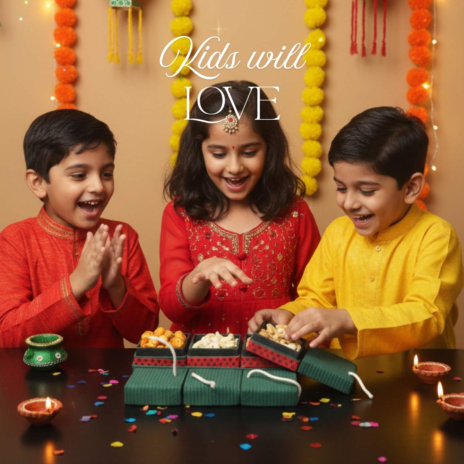 Luxury Diwali Gift Box - The Sutli Bomb Platter (3 Box Set)
