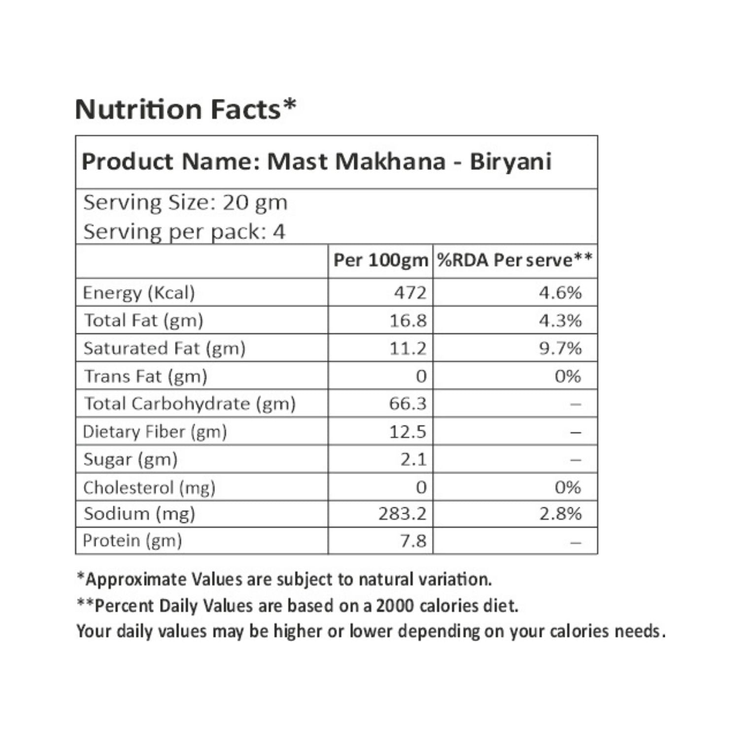 Mast Makhana Biryani 80 g