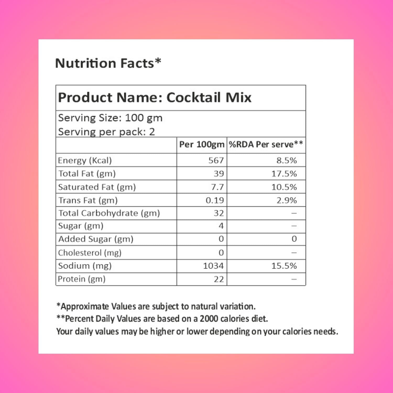 Cocktail Mix Namkeen Snacks 500 g