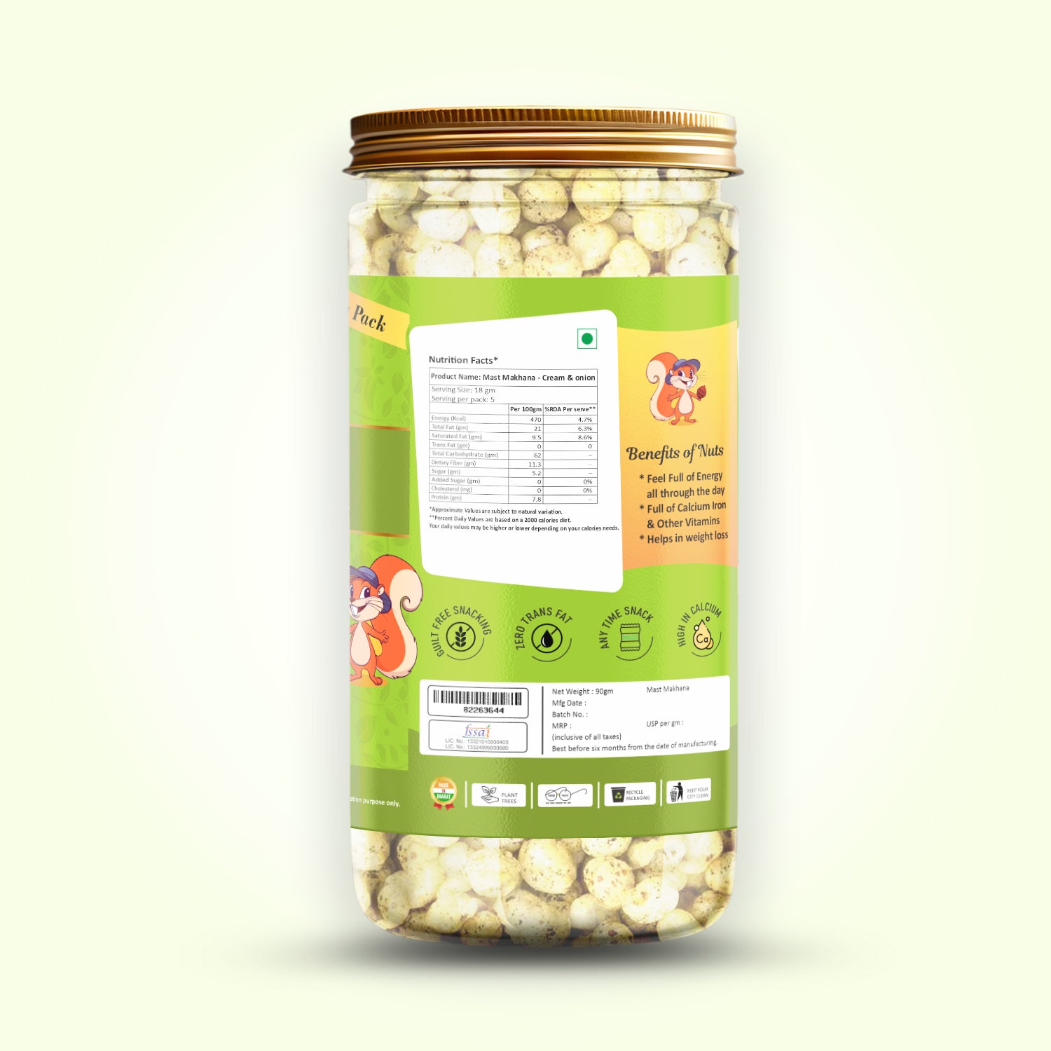 Mast Makhana Cream & Onion 90 g