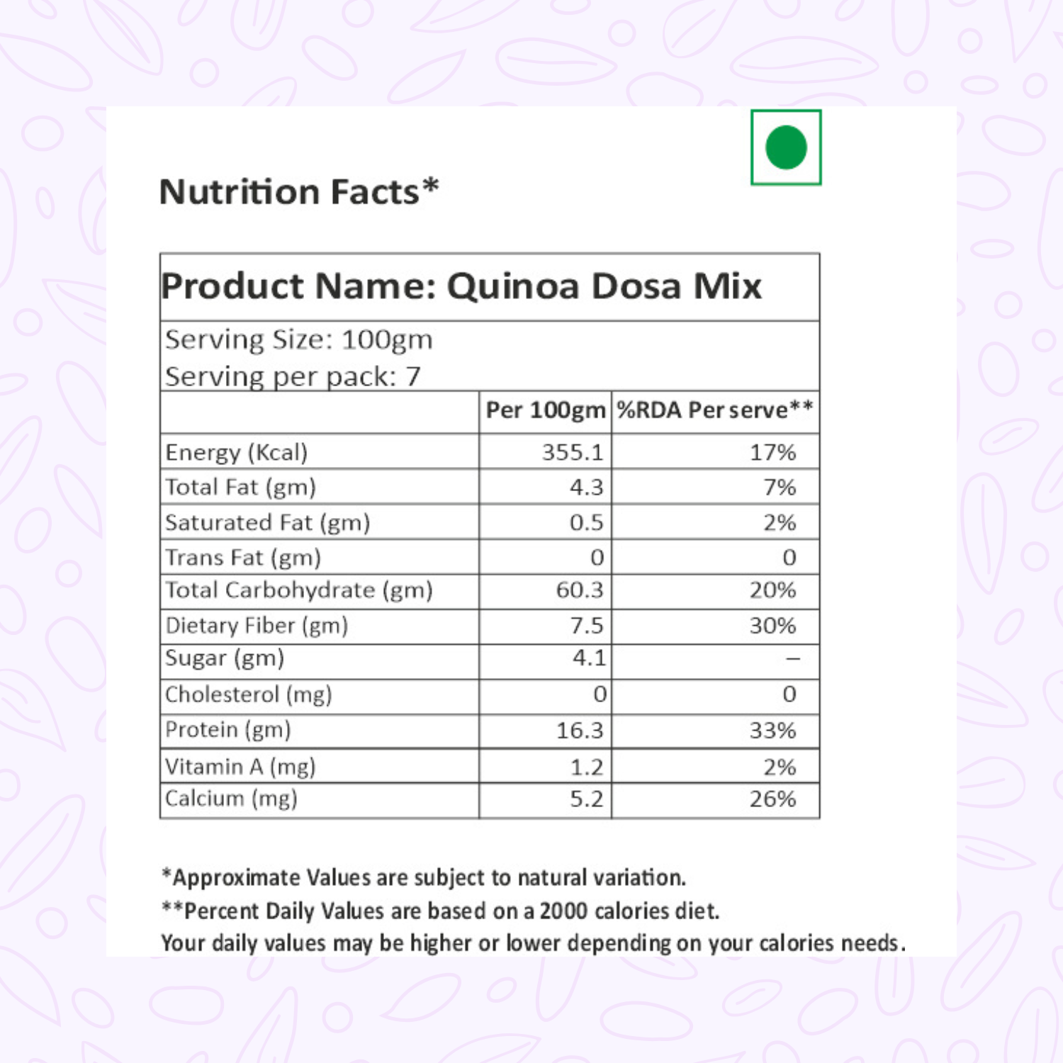 Quinoa Dosa Mix 650 g