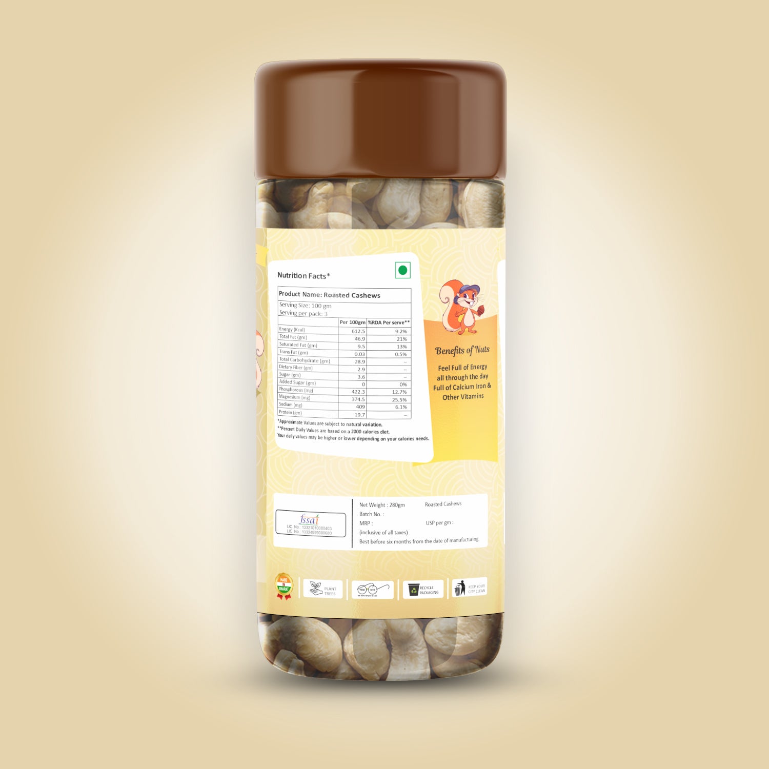 Classic Salted Cashews - Roasted 280 g
