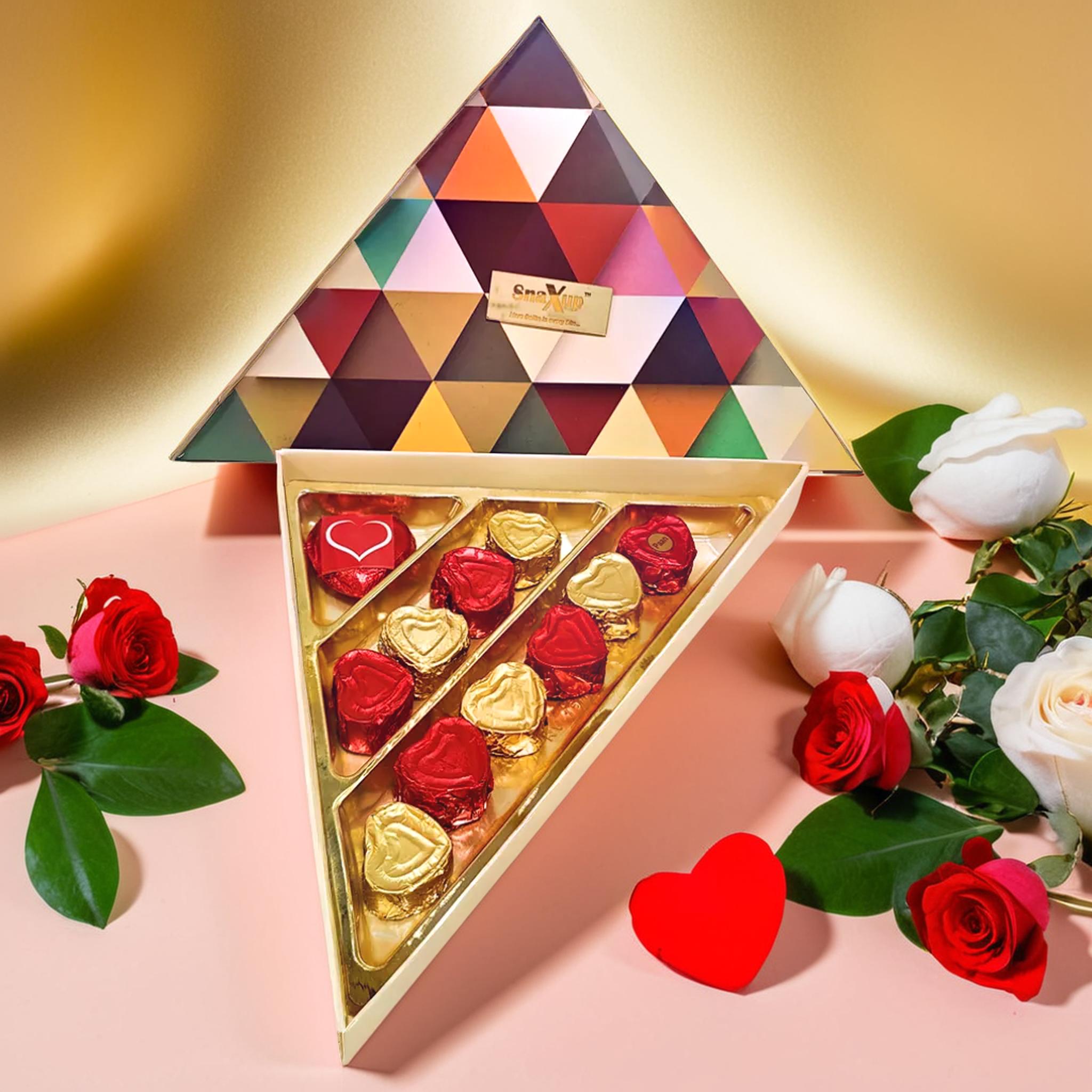 Heart shape Choco box in Triangle Box