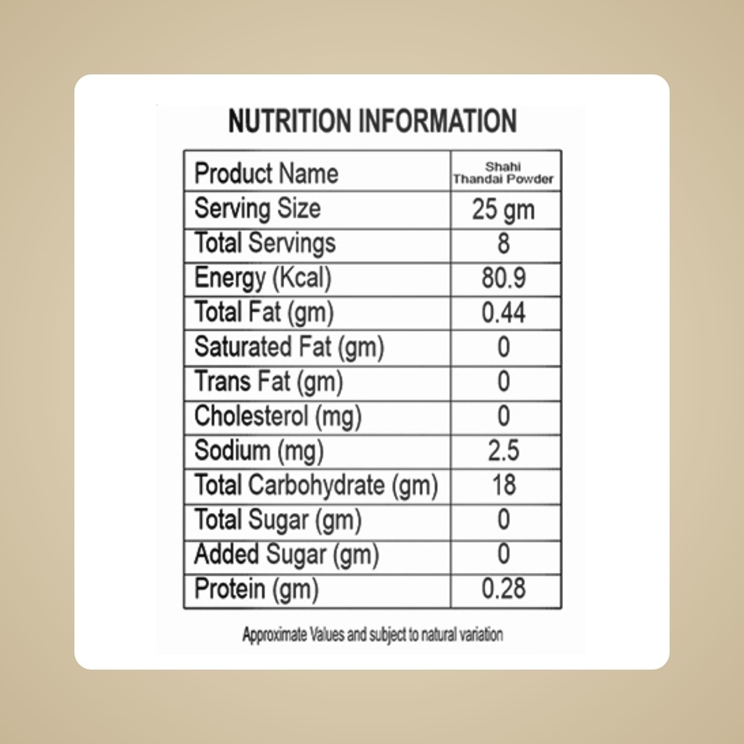 Shahi Thandai No Sugar Powder 200 g