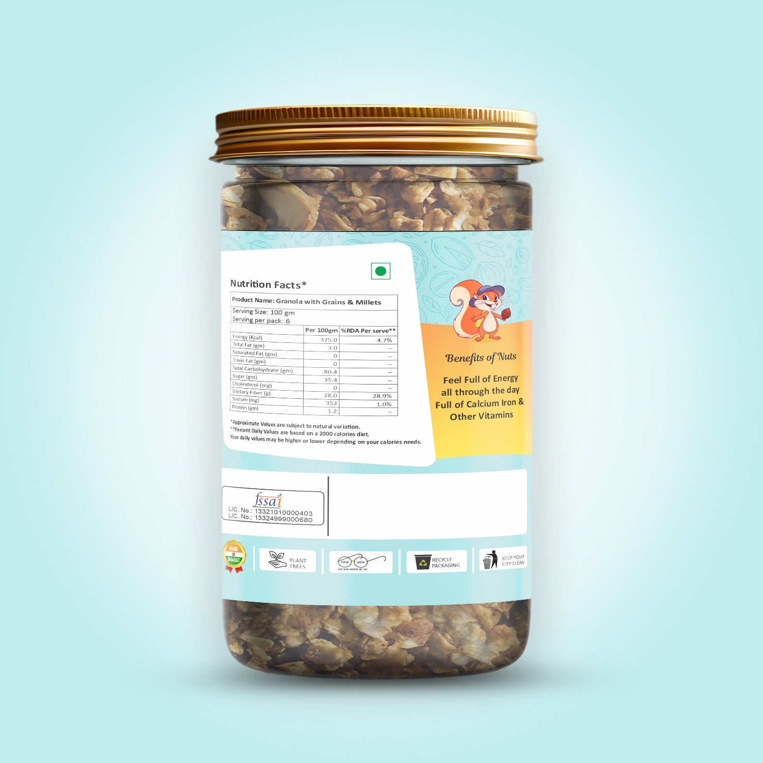 Granola Honey Flavour With Grain & Millet 500 g