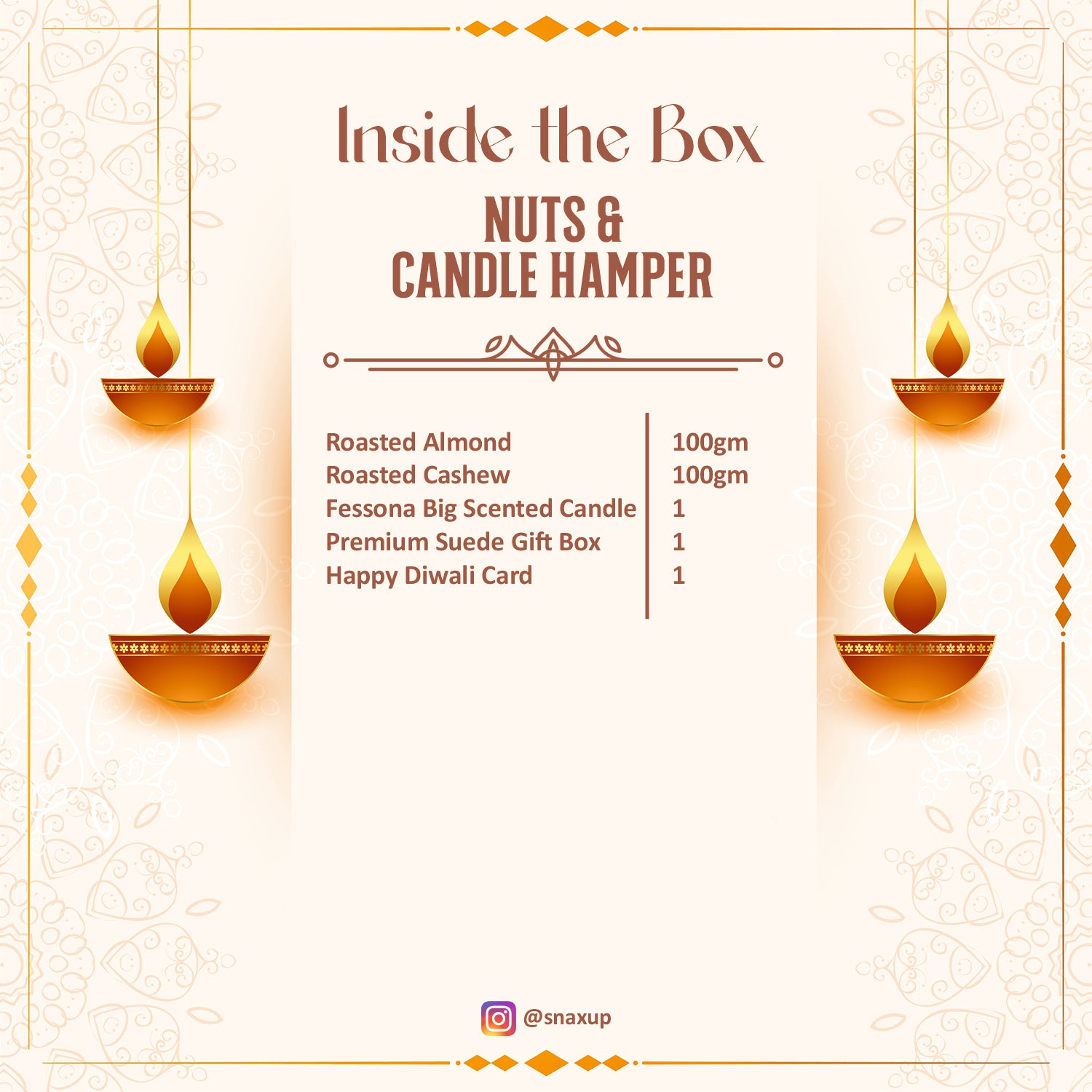 Nuts & Candle Diwali Gift Hamper Box