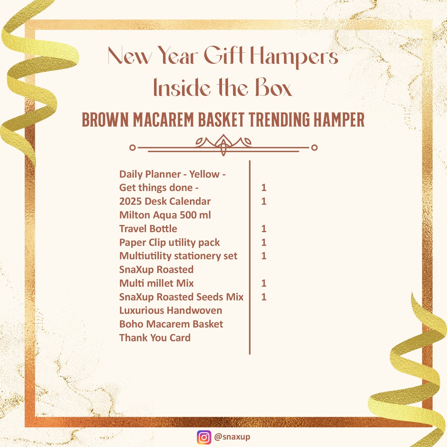 New Year Gift Brown Macarem Basket Trending Hamper