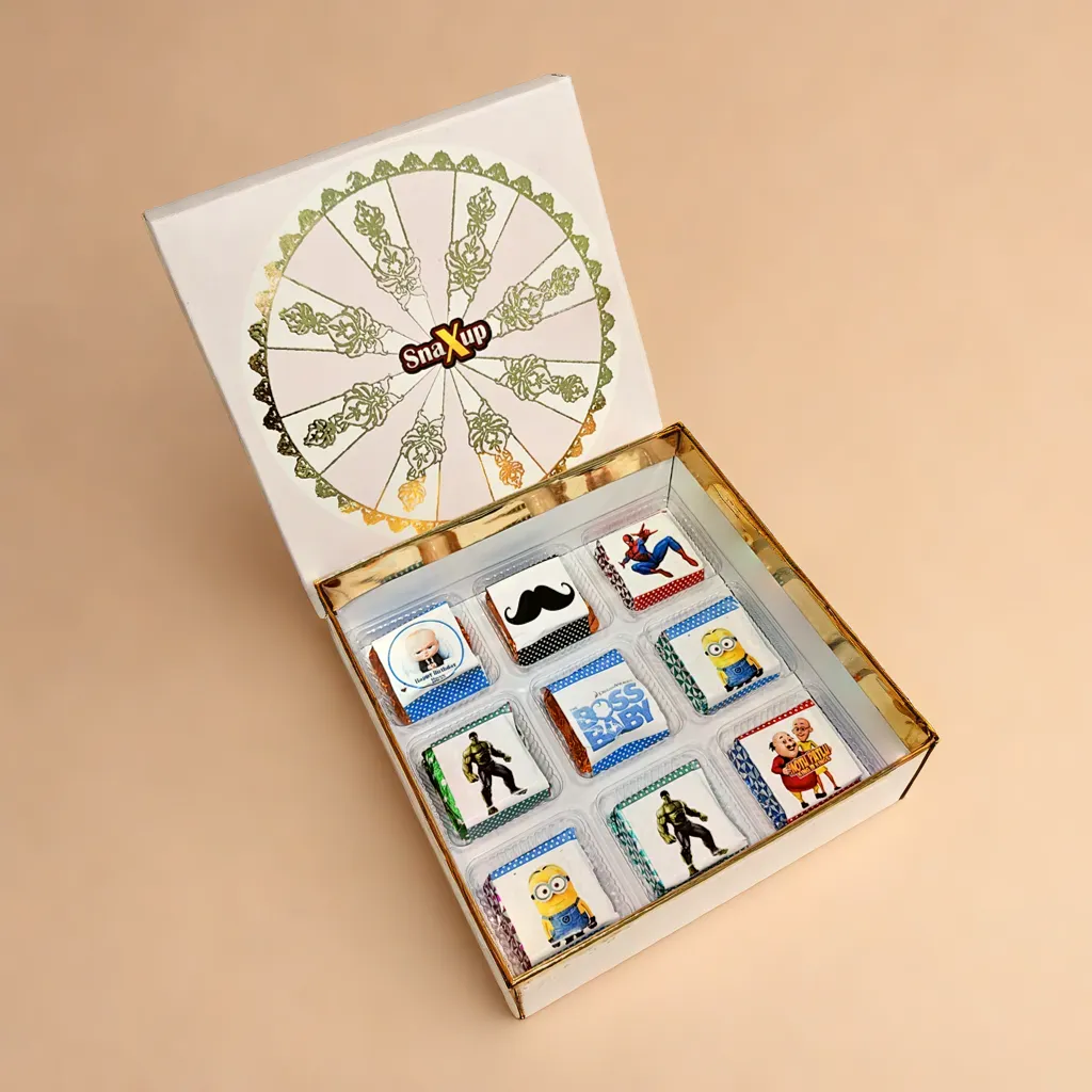 9 Cavity Mauve Choco Hamper for Boys
