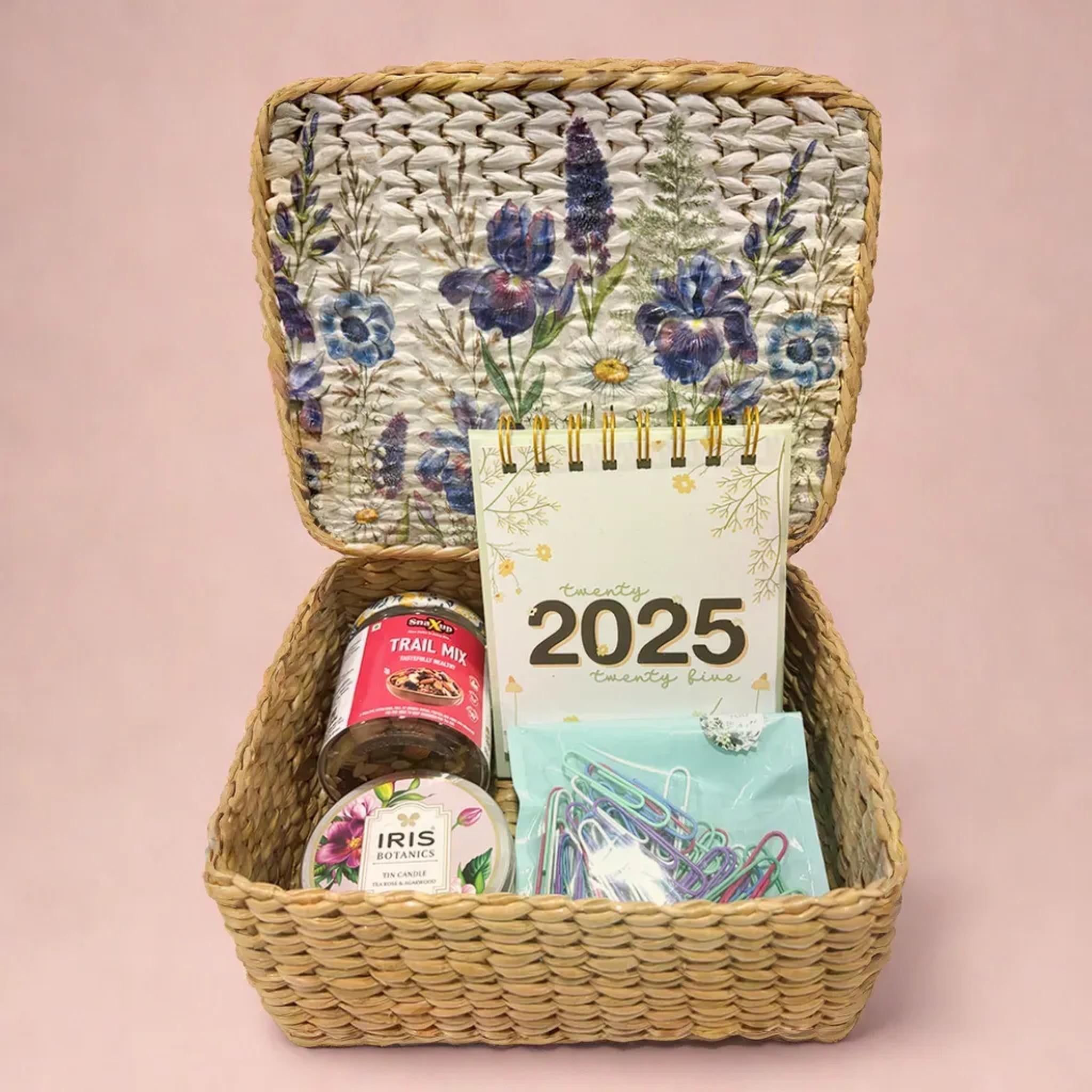 New Year Gift Floral Basket Hamper